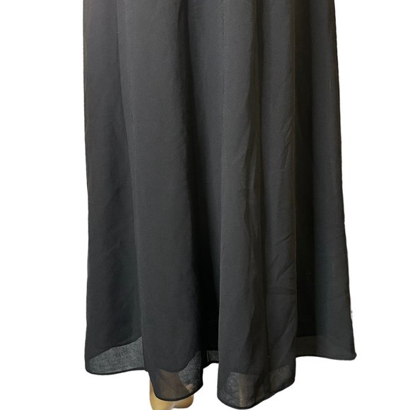 Danny & Nicole Maxi Dress Size 10 Black Lined Zip Back Sleeveless - Picture 8 of 15